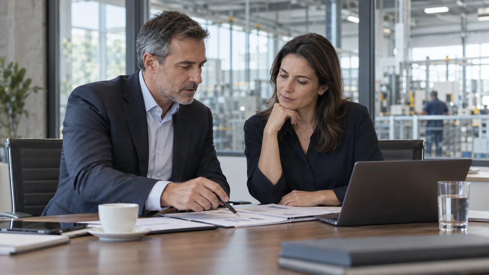 Profissionais de uma empresa analisam formas de financiar sua cadeia de negócios