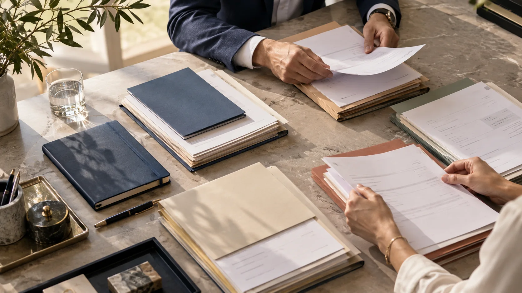 Documentos de recebíveis de diferentes empresas em análise